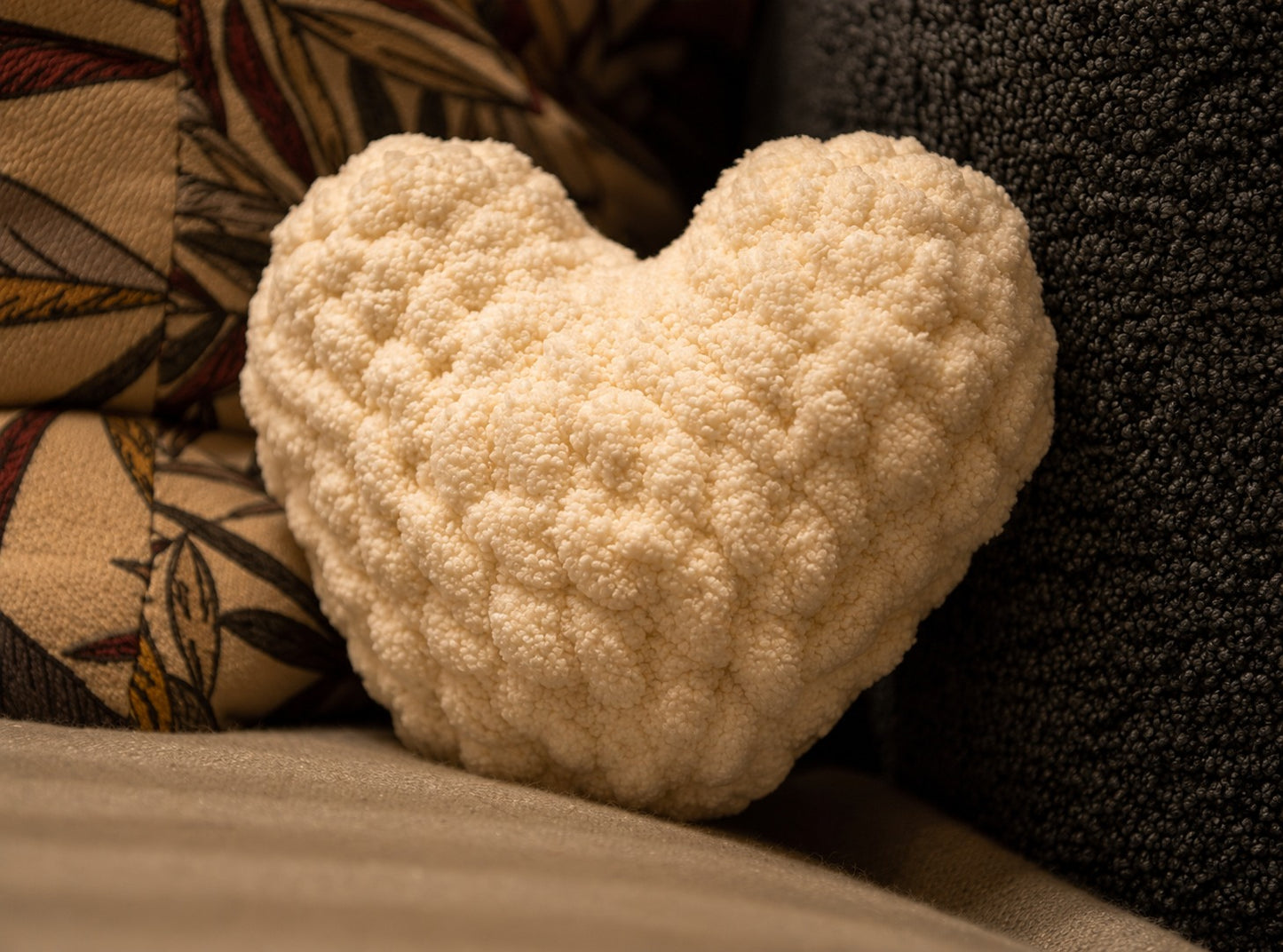 Hand-Crocheted Puffy Heart
