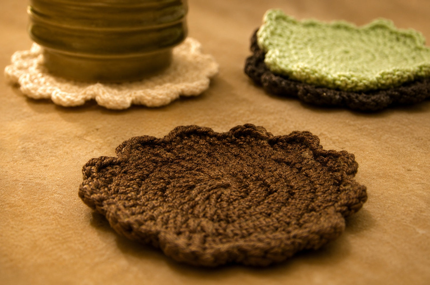 Hand-Crocheted Cotton Coaster