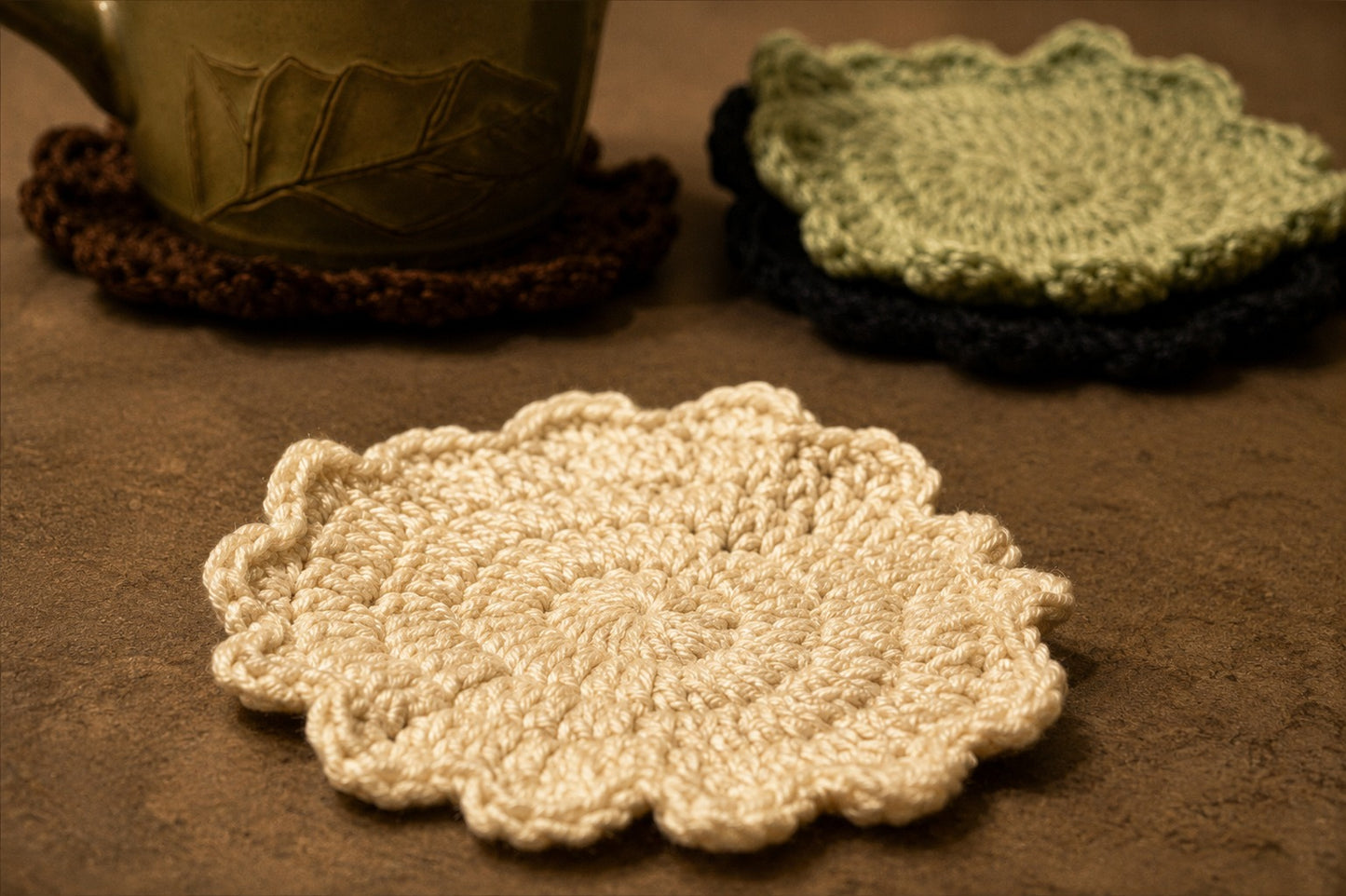 Hand-Crocheted Cotton Coaster